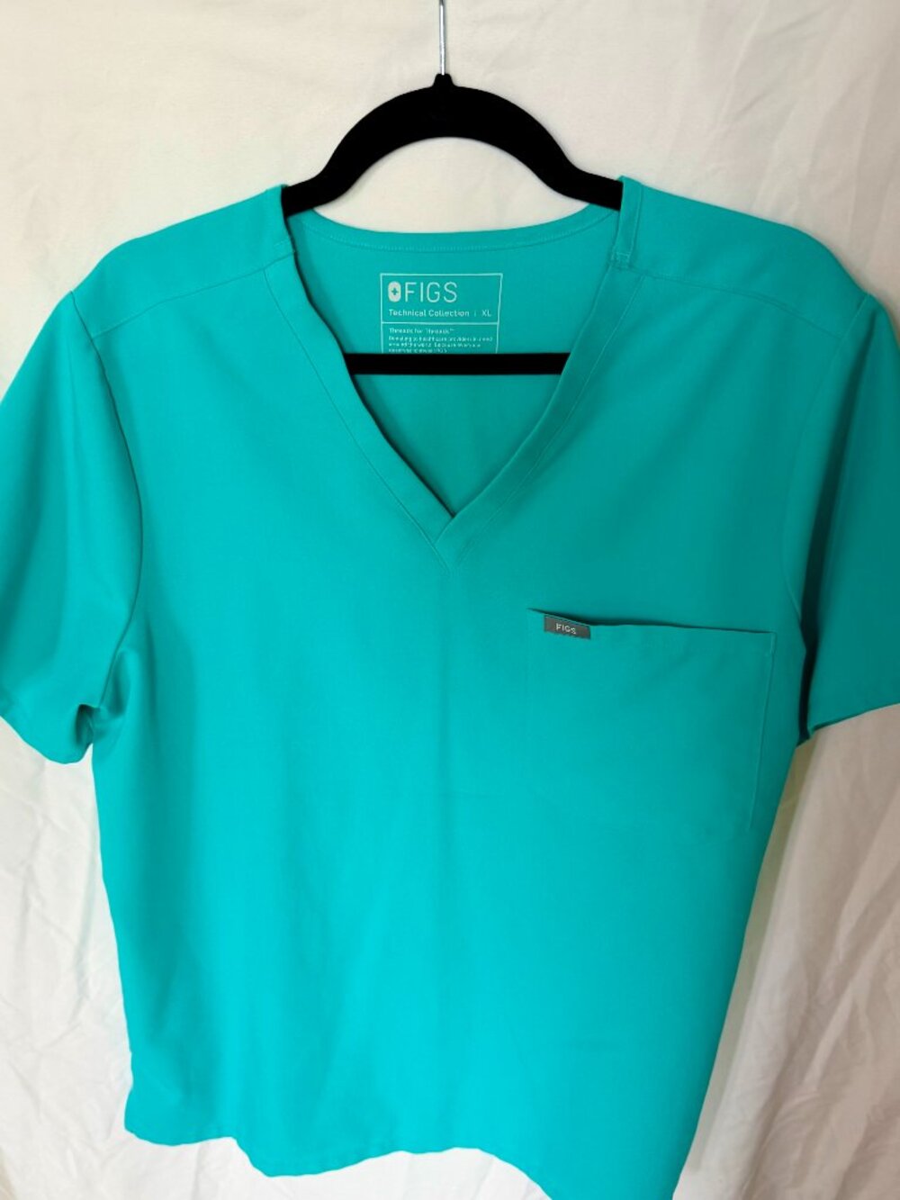 FIGS Teal Aqua Scrub Set Catarina Top XL Zamora Jogger Pants L/T